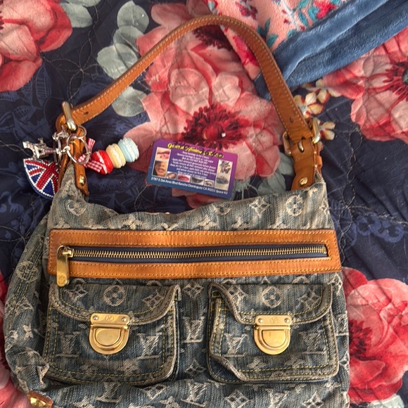Louis Vuitton Bags Louis Vuitton Denim Shoulder Bag Blue And Brown